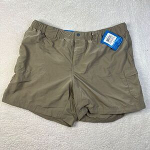 Columbia Sandy River Cargo Short Womens Large Beige 6" Inseam‎ Elastic Waist NWT